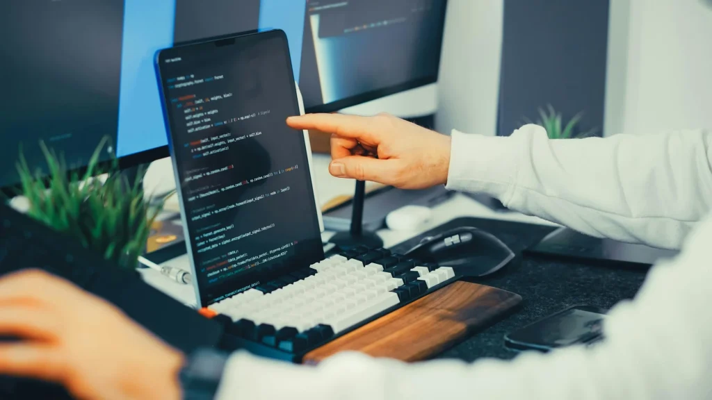 Web designer and developer using lorem ipsum generator