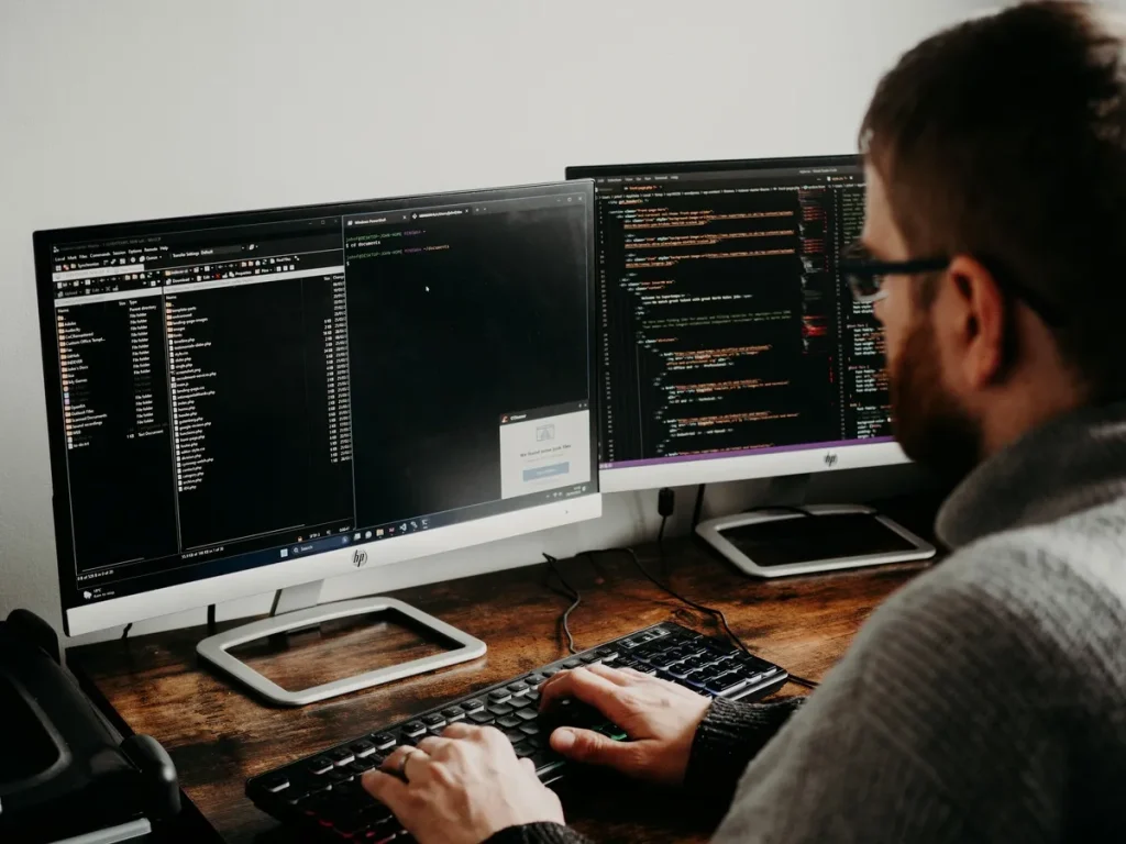 Developer using JSON formatter for API debugging